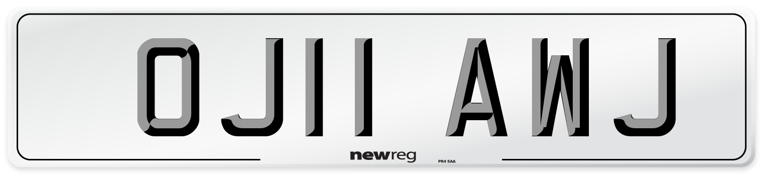 OJ11 AWJ Number Plate from New Reg